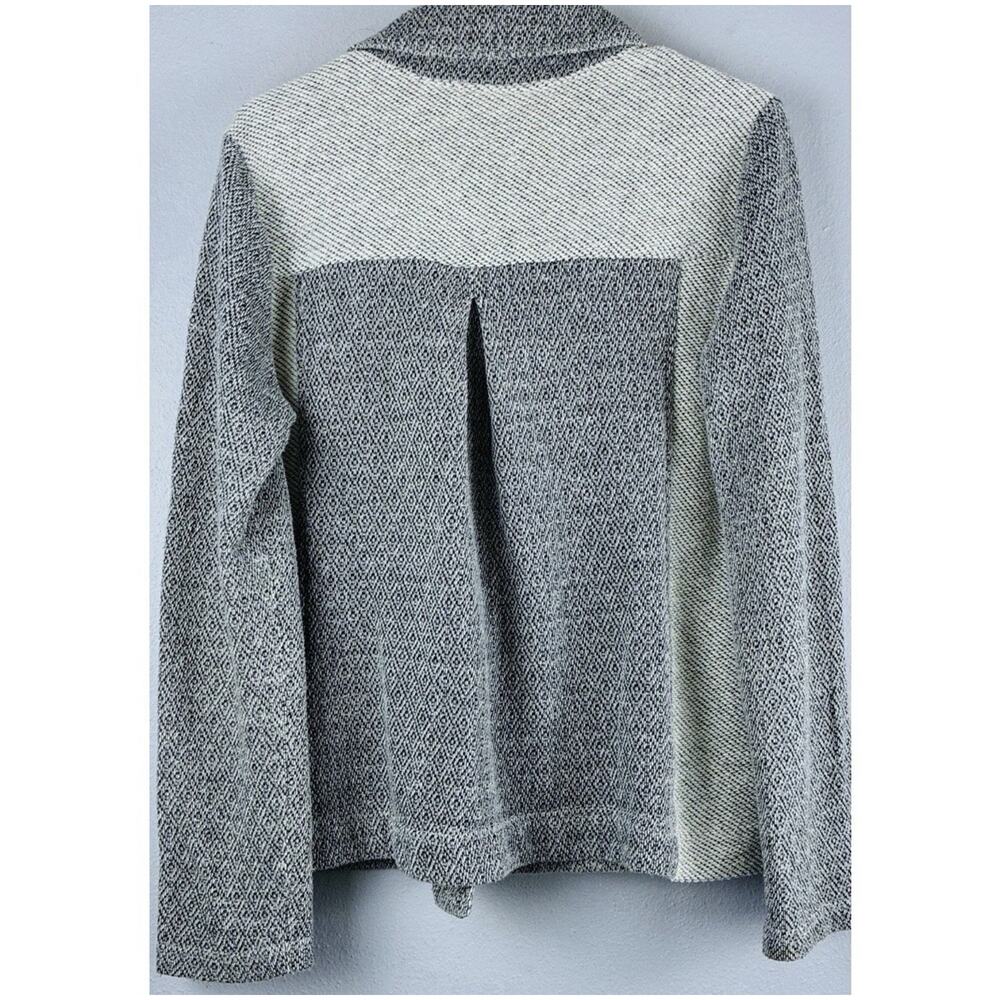 Anthropologie Saturday Sunday Sz L Knit Blk Gray Color Block Pkts Dbl Brstd Jckt - Picture 3 of 8